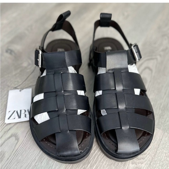 ZARA LUG SOLE FISHERMAN SANDALS NWT - Picture 2 of 7